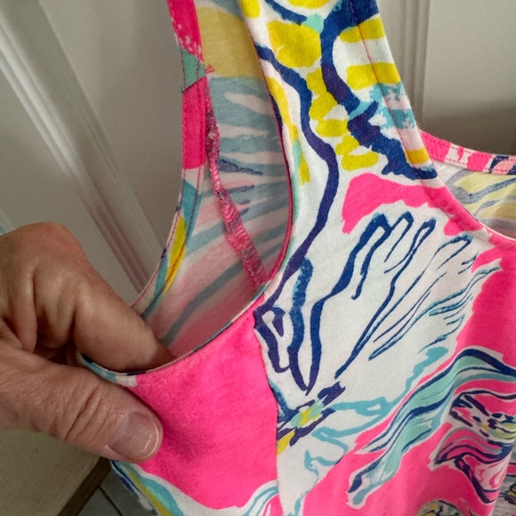 🩷🩵Lilly Pulitzer Caramel~Swept By The Tides 100% Pima Cotton Sundress Sleeveless - Picture 8 of 12